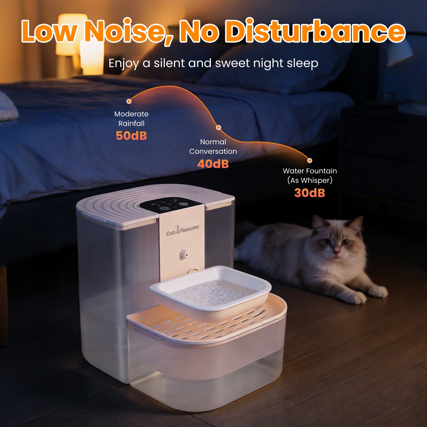 Smart Pet Water Fountain 4.5L Cordless Rechargeable Cat & Dog Dispenser with Adjustable Flow & Timer