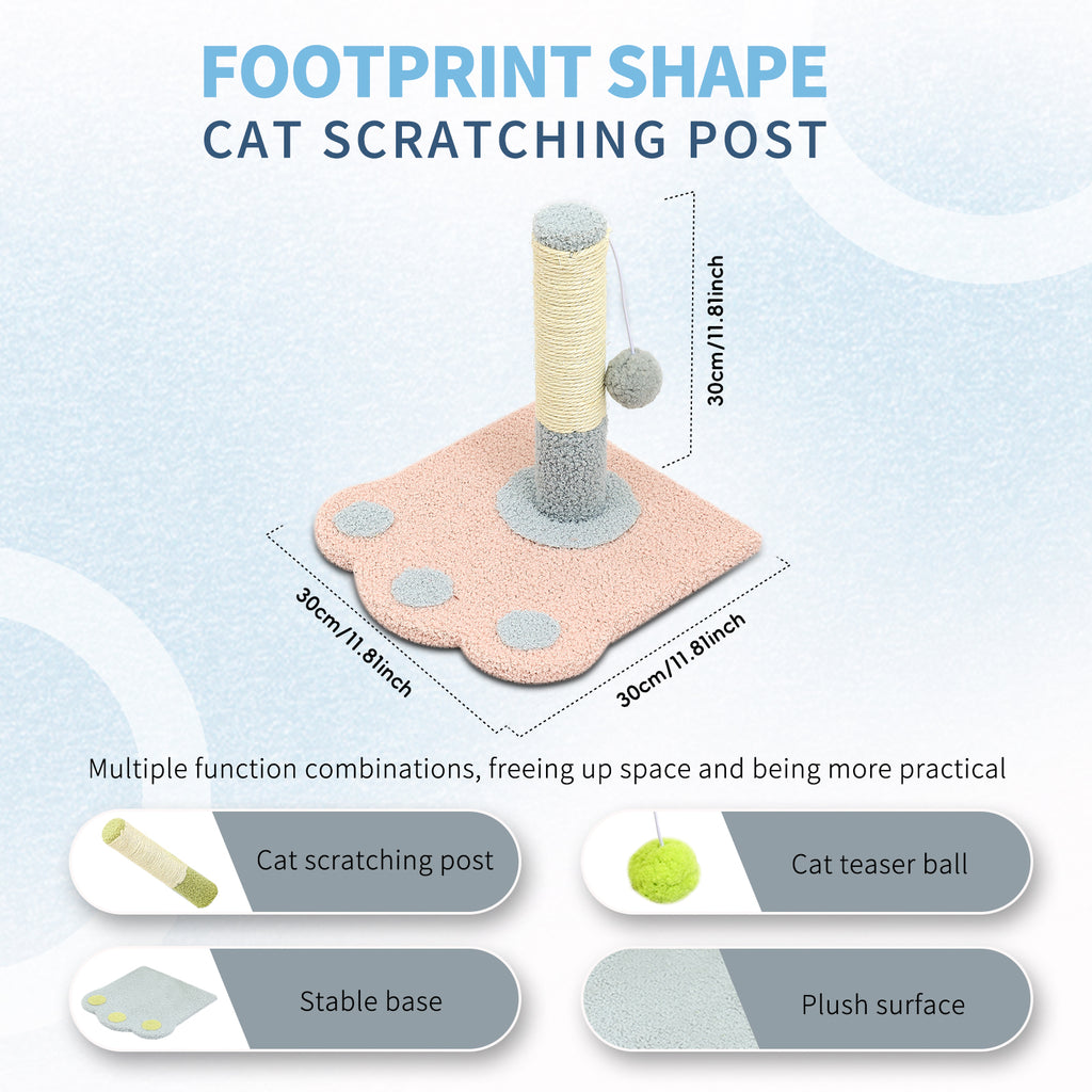 Cute Paw Footprints Cat Scratch Columns, Grinding Claws To Play With Dual Functions, With Cute Footprint Shapes, Contracting Cats To Grind Their Claws Happily