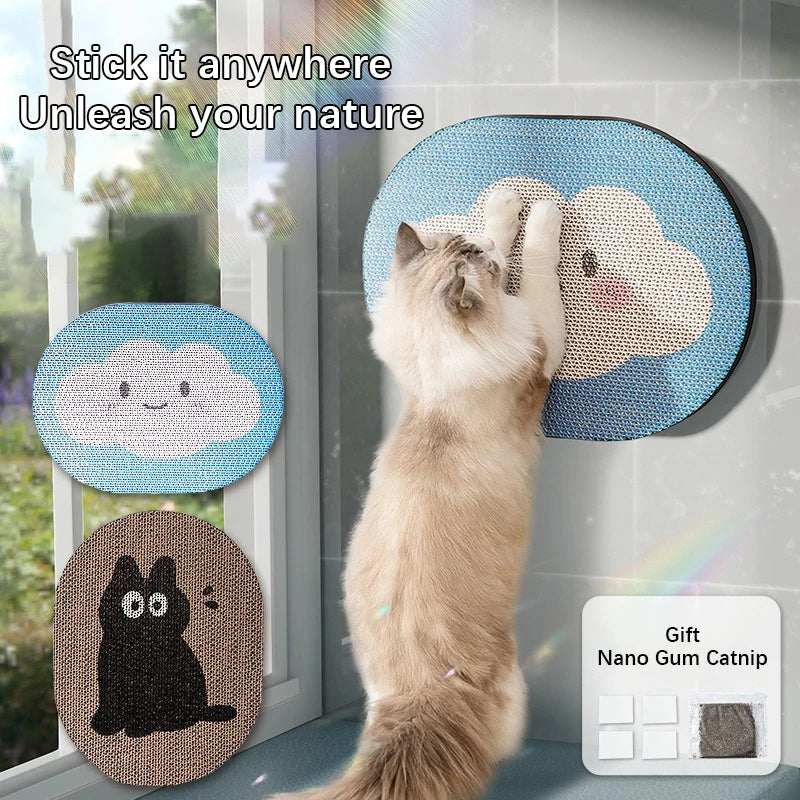 New Cat Toys Blue Clouds Cartoon Sticky Wall Scratching Board Can Play Sleep Wear Resistant Protection Furniture Pet Supplies